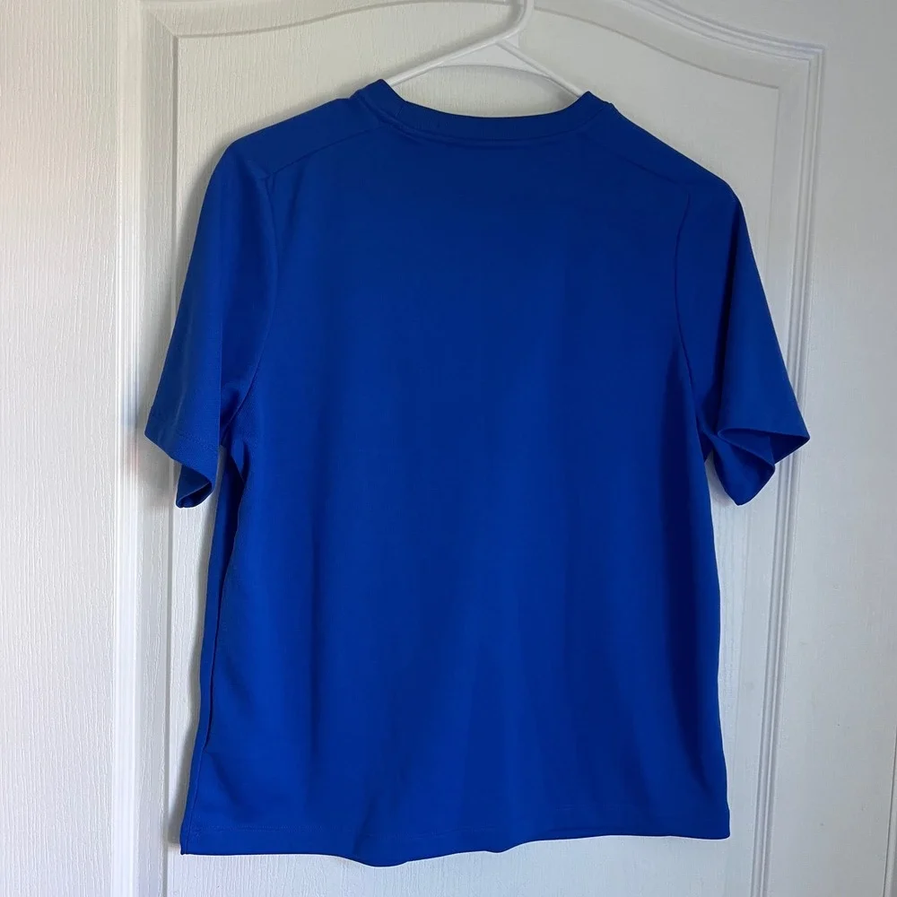 Nike Dri-FIT Kids Size Large Blue Short Sleeve Graphic Swoosh Athletic T-Shirt